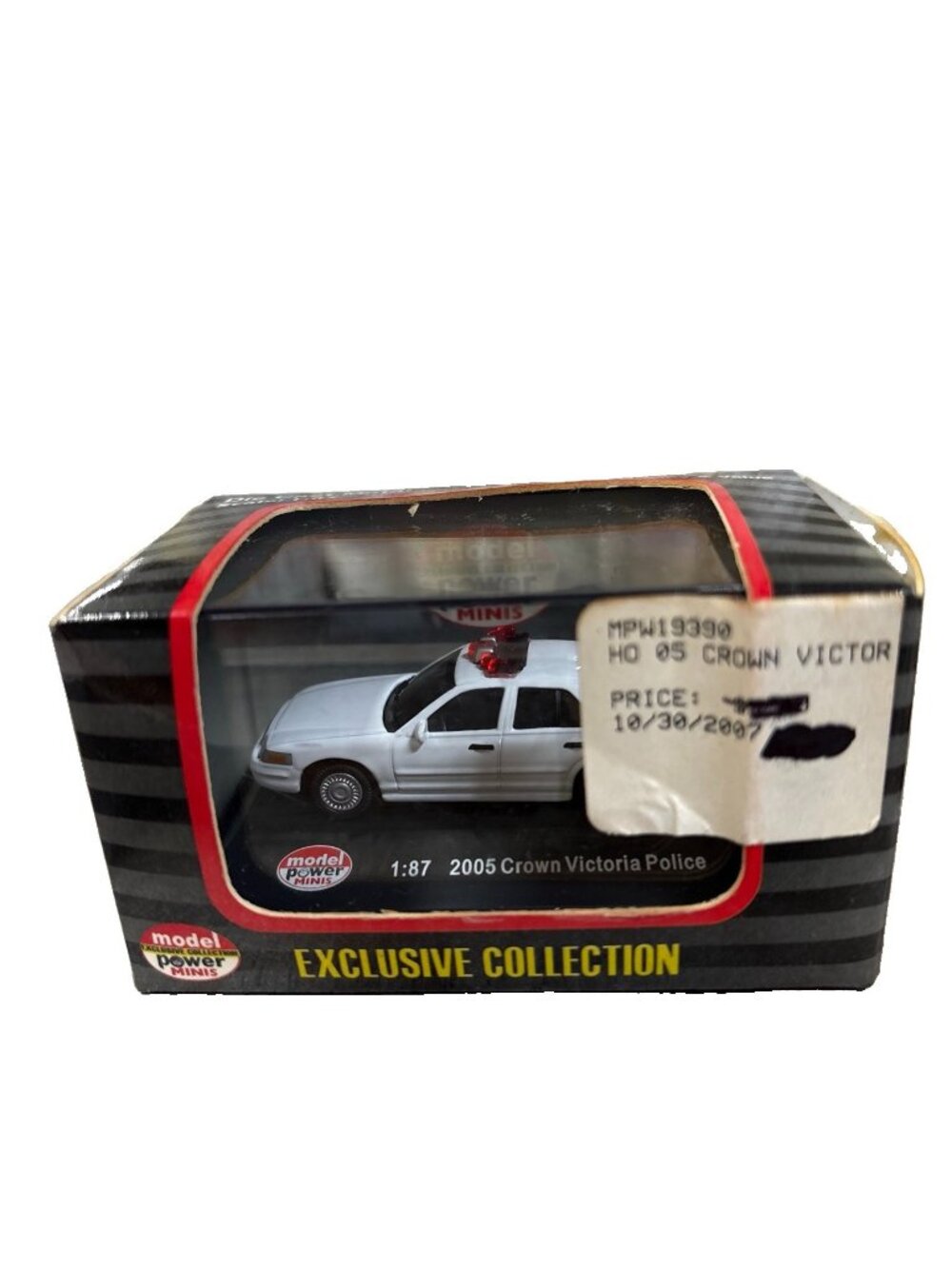 Model Power 19390 1:87 HO Scale Minis Crown Victoria 2005 White Police Car